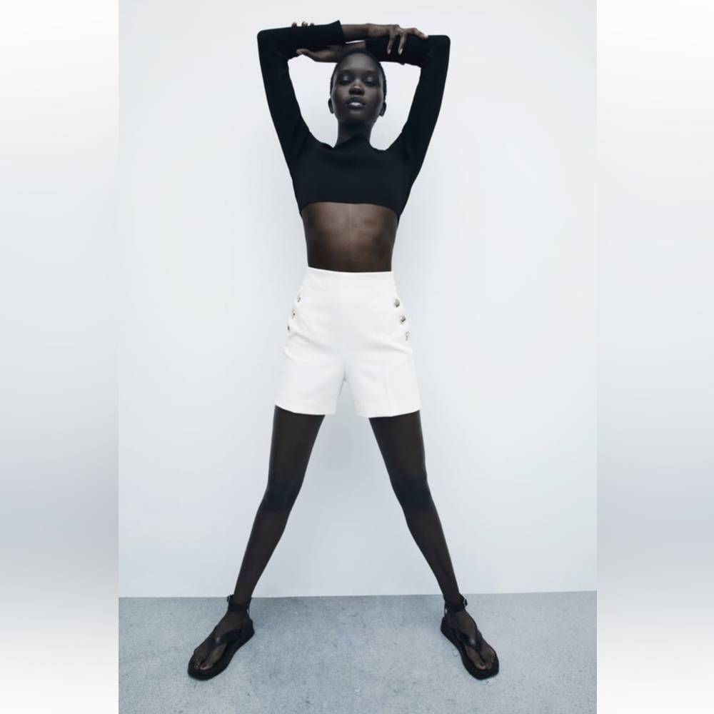 ZARA Buttoned High Waisted Shorts